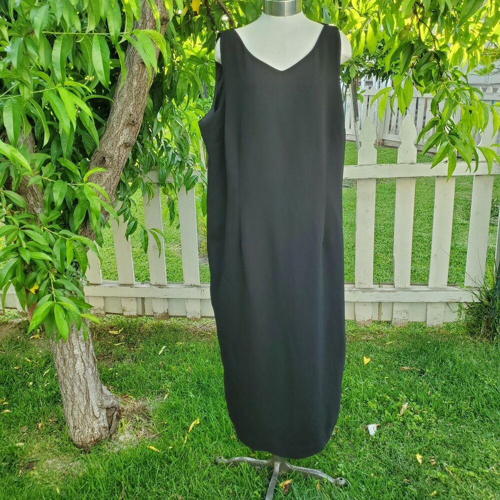 Jacqueline Ferrar Black Sleeveless V-Neck Maxi Dress Missing Size